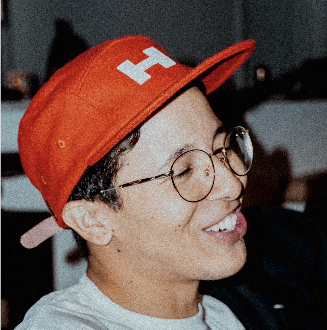 H ORANGE 5-PANEL HAT